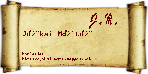 Jókai Máté névjegykártya